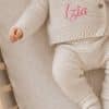 Tenue de naissance personnalisée brodée 5 pièces en maille
