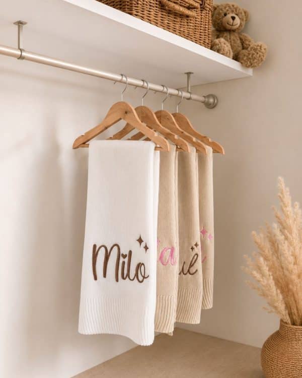 couverture bébé brodée
