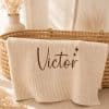 couverture bébé personnalisée beige pour garçon