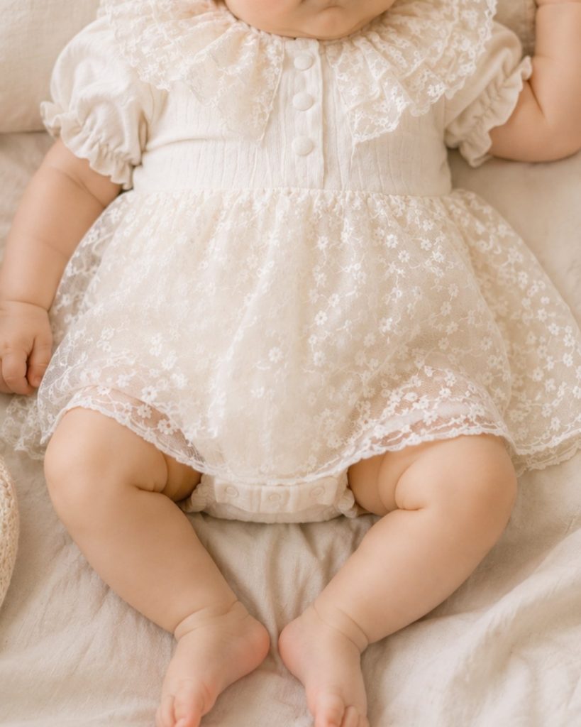bébé fille porte robe de ceremonie