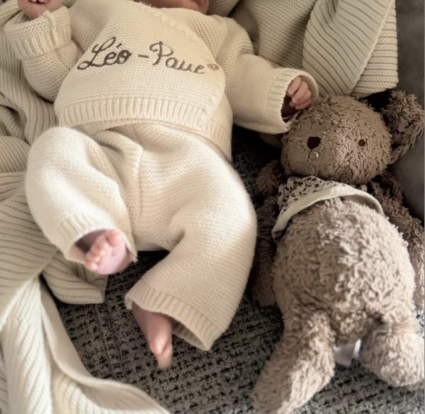 tenue brodé leo paul tenue de naissance personnalisée bébé fille ou garçon